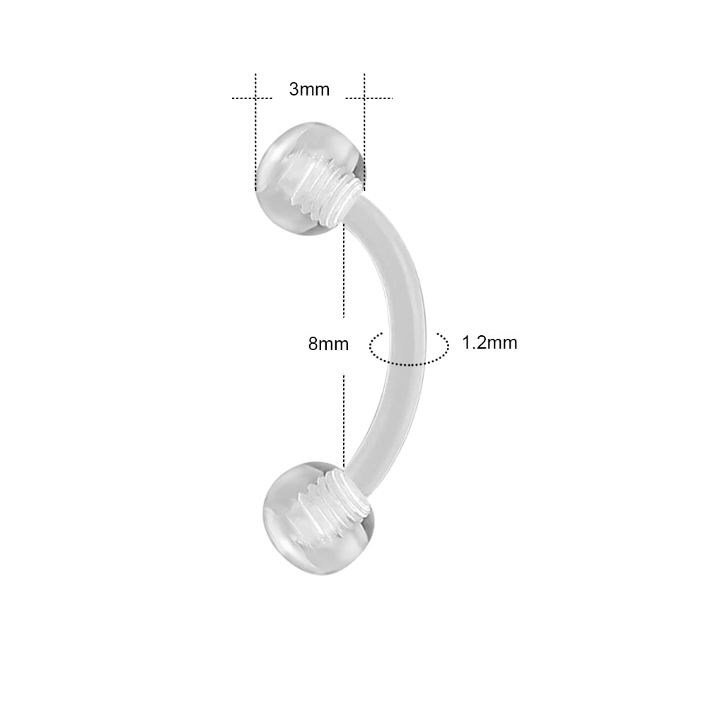 คีมหนีบบาร์เบลล์สแตนเลส2ชิ้นตั - Eyebrow Curved Barbell บทวิจารณ์และราคา