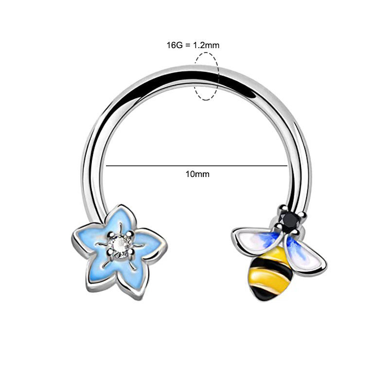 แหวนเจาะจมูก 16G แบบวงแหวน ทำจ - Body Jewelry Nose Ring บทวิจารณ์และราคา
