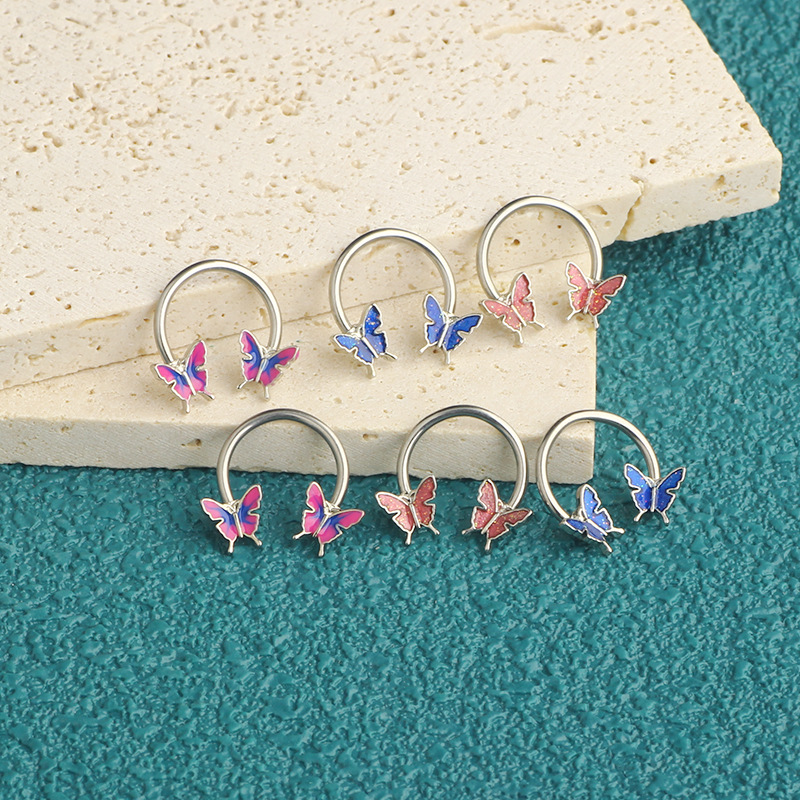 แหวนเจาะจมูก 16G แบบวงแหวน ทำจ - Body Jewelry Nose Ring บทวิจารณ์และราคา