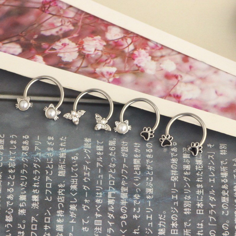 แหวนเจาะจมูก 16G แบบวงแหวน ทำจ - Body Jewelry Nose Ring บทวิจารณ์และราคา