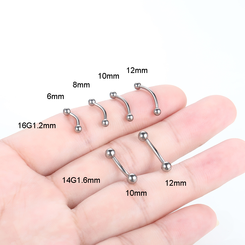 1 PC ไทเทเนียมเจาะโค้ง Barbell - Eyebrow Curved Barbell บทวิจารณ์และราคา