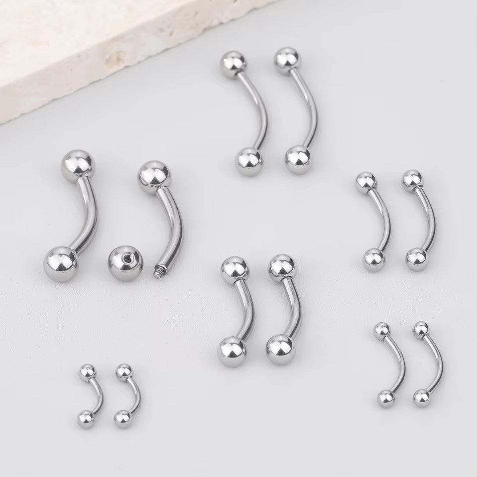 1 PC ไทเทเนียมเจาะโค้ง Barbell - Eyebrow Curved Barbell บทวิจารณ์และราคา