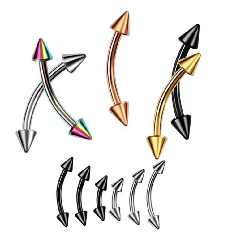 2 ชิ้นไทเทเนียมเหล็กเจาะคิ้วสต - Eyebrow Curved Barbell บทวิจารณ์และราคา