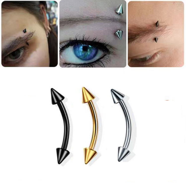 2 ชิ้นไทเทเนียมเหล็กเจาะคิ้วสต - Eyebrow Curved Barbell บทวิจารณ์และราคา