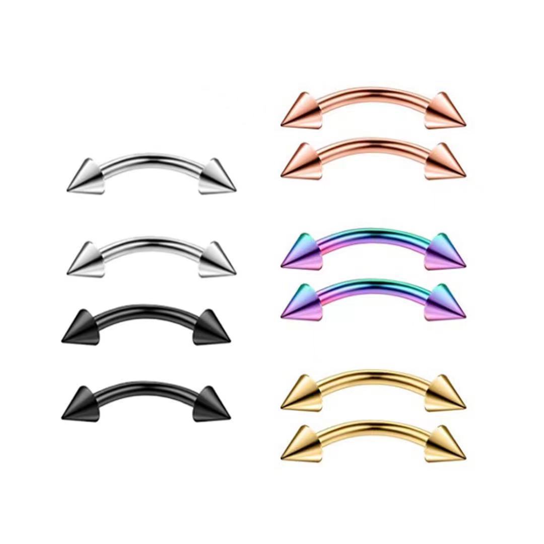 2 ชิ้นไทเทเนียมเหล็กเจาะคิ้วสต - Eyebrow Curved Barbell บทวิจารณ์และราคา