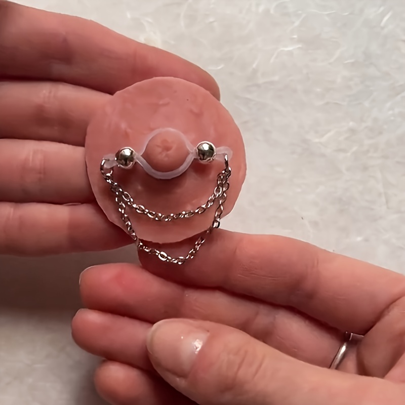 แหวนจุกนมปลอมแบบปรับได้ 1 คู่  - Body Jewelry Nipple Rings บทวิจารณ์และราคา