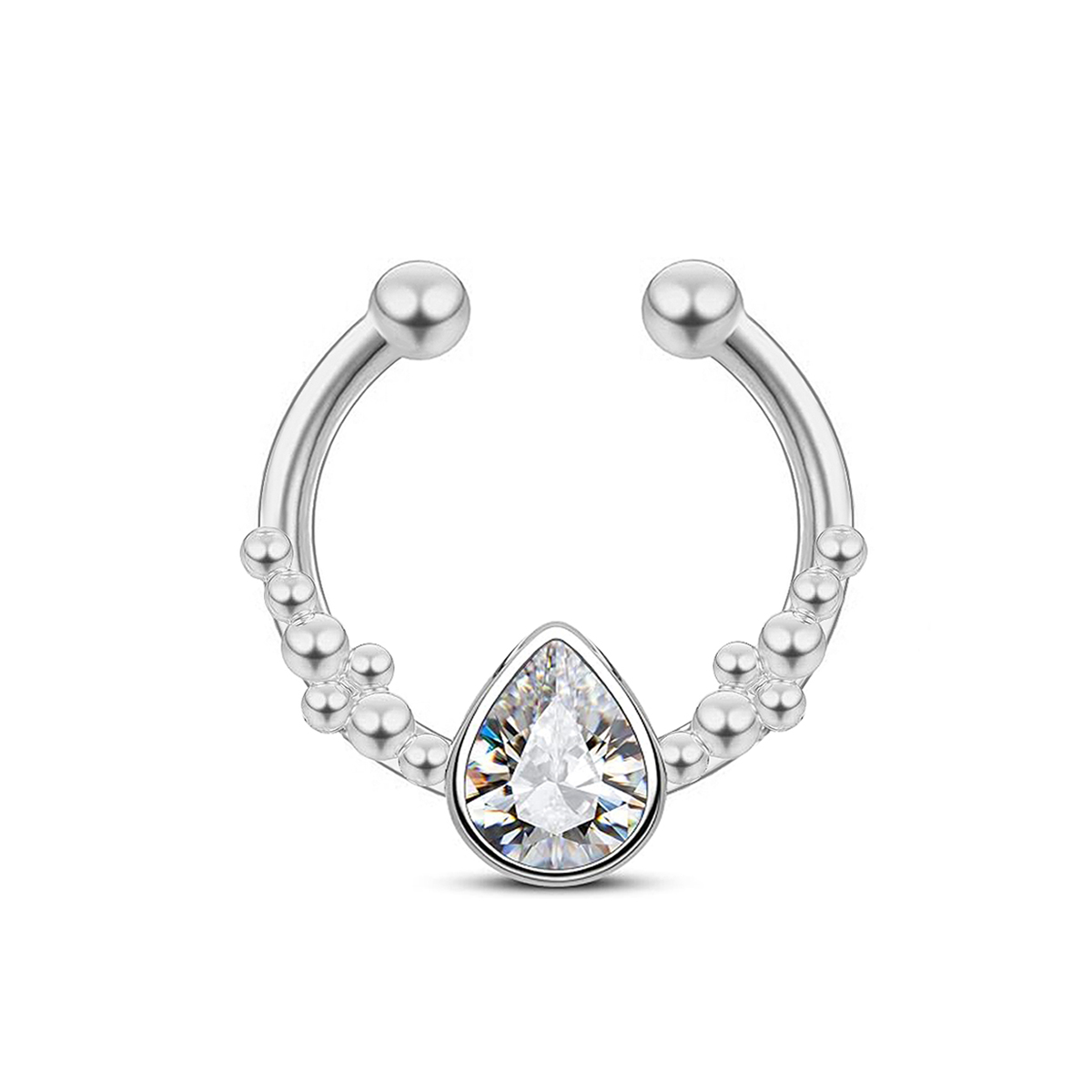 แหวนจมูกปลอมรูปเกือกม้าทำจากสเ - Body Jewelry Nose Ring บทวิจารณ์และราคา