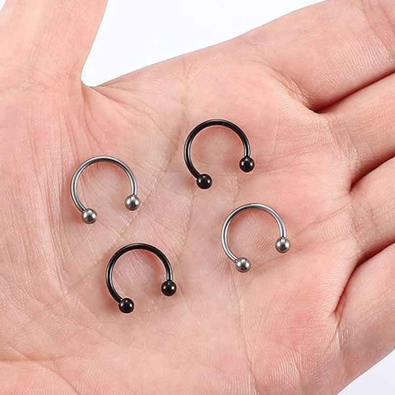 1/5Pcs ไทเทเนียม Horseshoe Sep - Body Jewelry Nipple Rings บทวิจารณ์และราคา