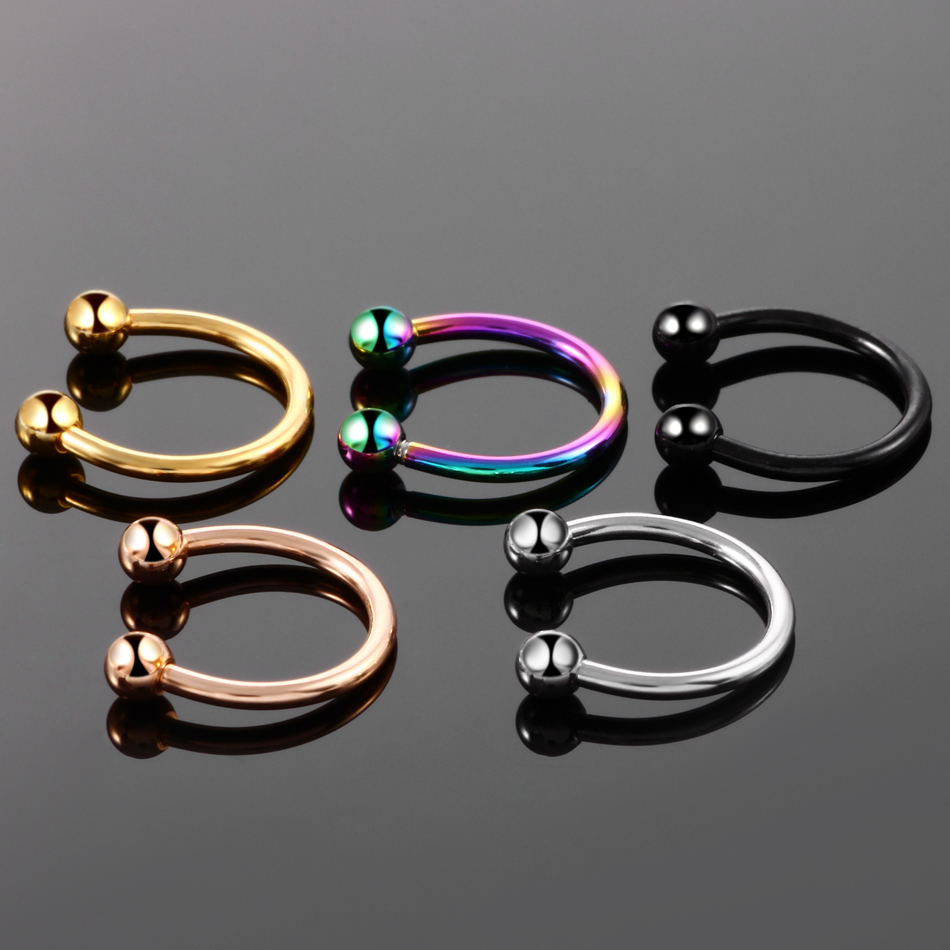 1/5Pcs ไทเทเนียม Horseshoe Sep - Body Jewelry Nipple Rings บทวิจารณ์และราคา