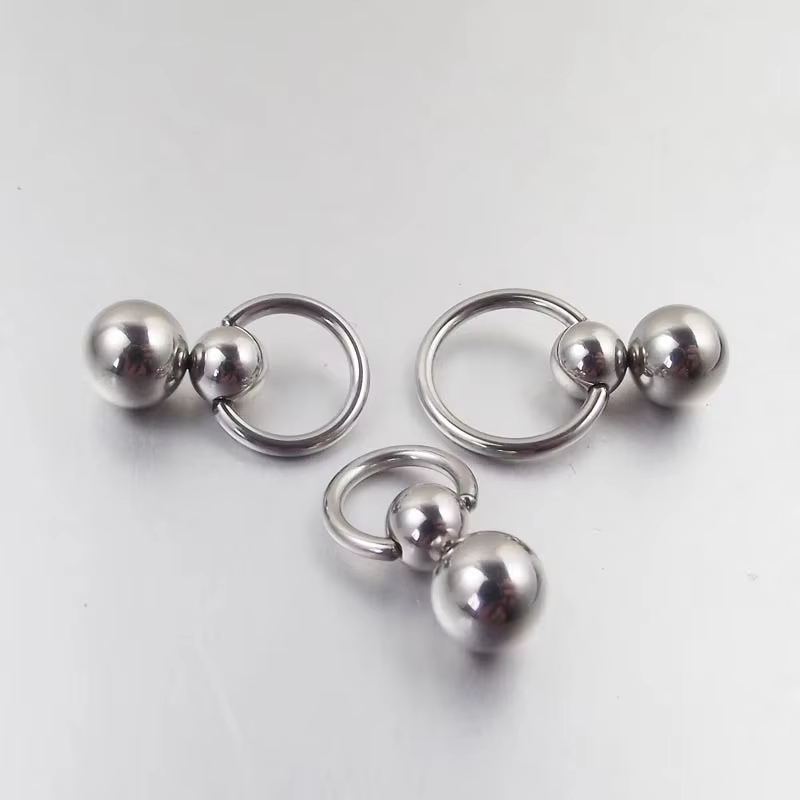 1 ชิ้นสแตนเลสสตีล Double Ball  - Nipple Bar Curved บทวิจารณ์และราคา