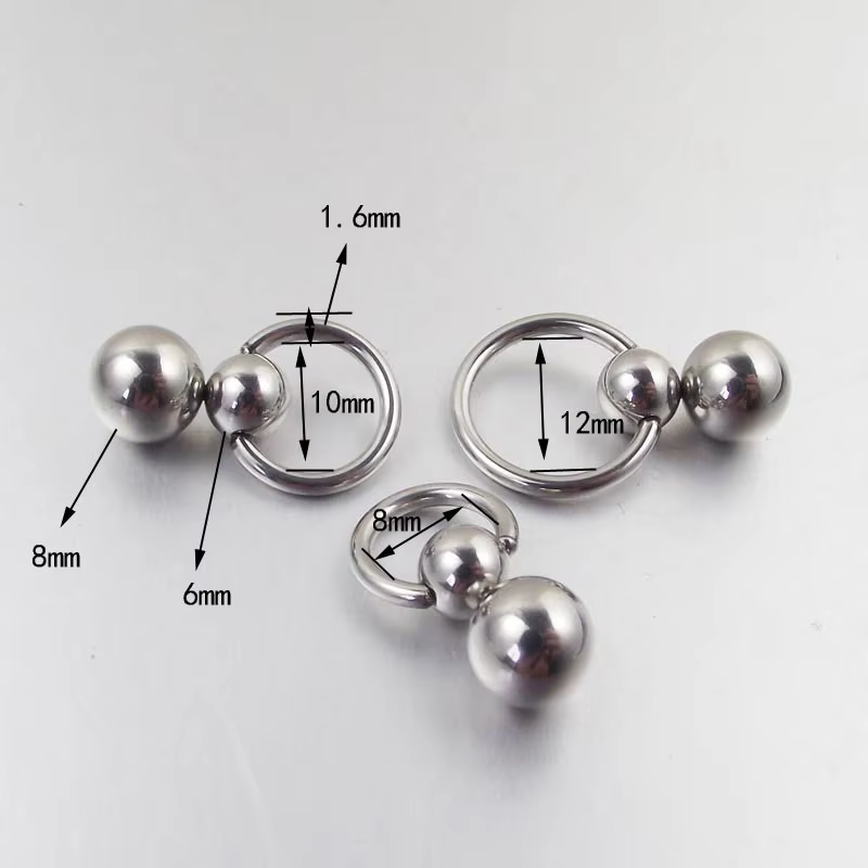 1 ชิ้นสแตนเลสสตีล Double Ball  - Nipple Bar Curved บทวิจารณ์และราคา