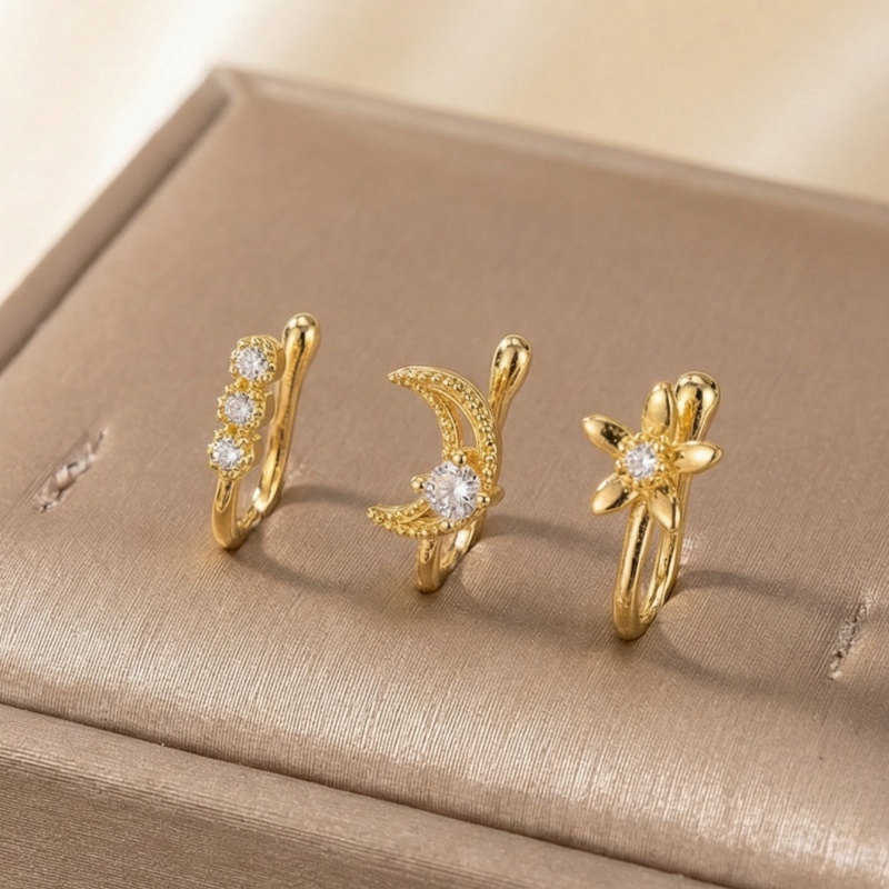 ชุดคลิปหนีบจมูกสไตล์เรโทร 3 ชิ - Body Jewelry Nose Ring บทวิจารณ์และราคา