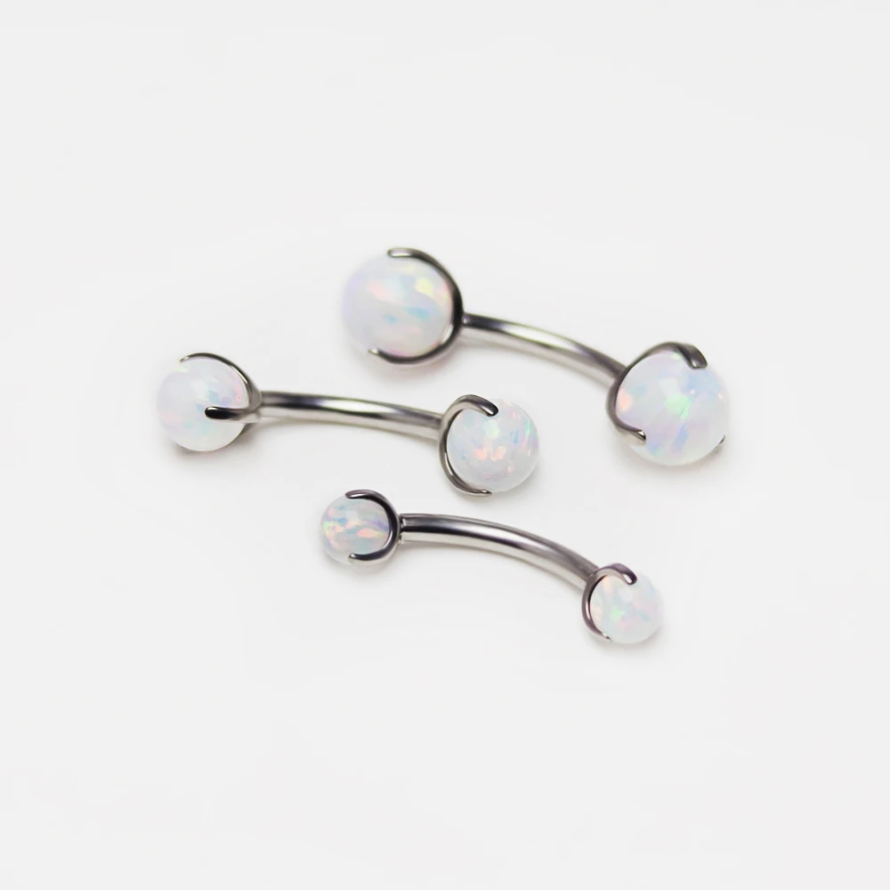 จิวเจาะคิ้วโอปอลไทเทเนียมแบบโค - Eyebrow Curved Barbell บทวิจารณ์และราคา