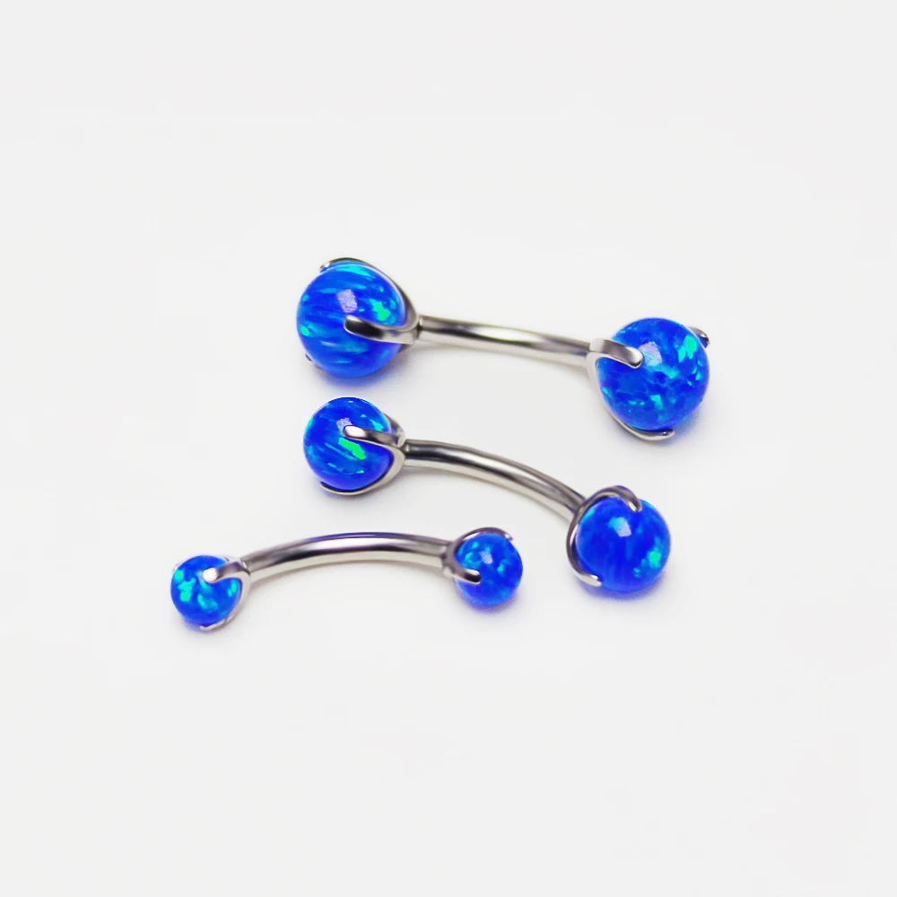 จิวเจาะคิ้วโอปอลไทเทเนียมแบบโค - Eyebrow Curved Barbell บทวิจารณ์และราคา