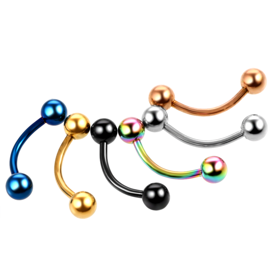 จํานวนมาก 2 ชิ้นไทเทเนียม Anod - Eyebrow Curved Barbell บทวิจารณ์และราคา