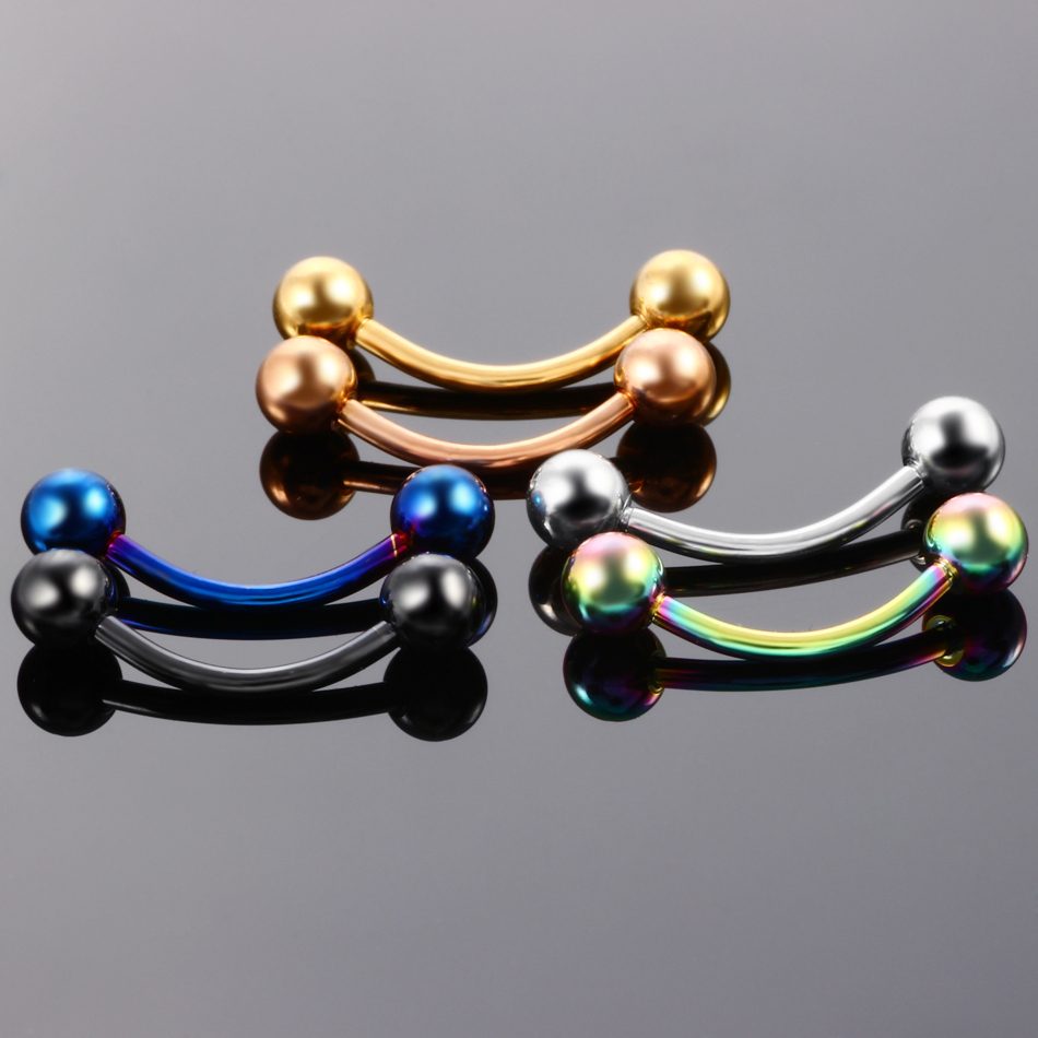 จํานวนมาก 2 ชิ้นไทเทเนียม Anod - Eyebrow Curved Barbell บทวิจารณ์และราคา
