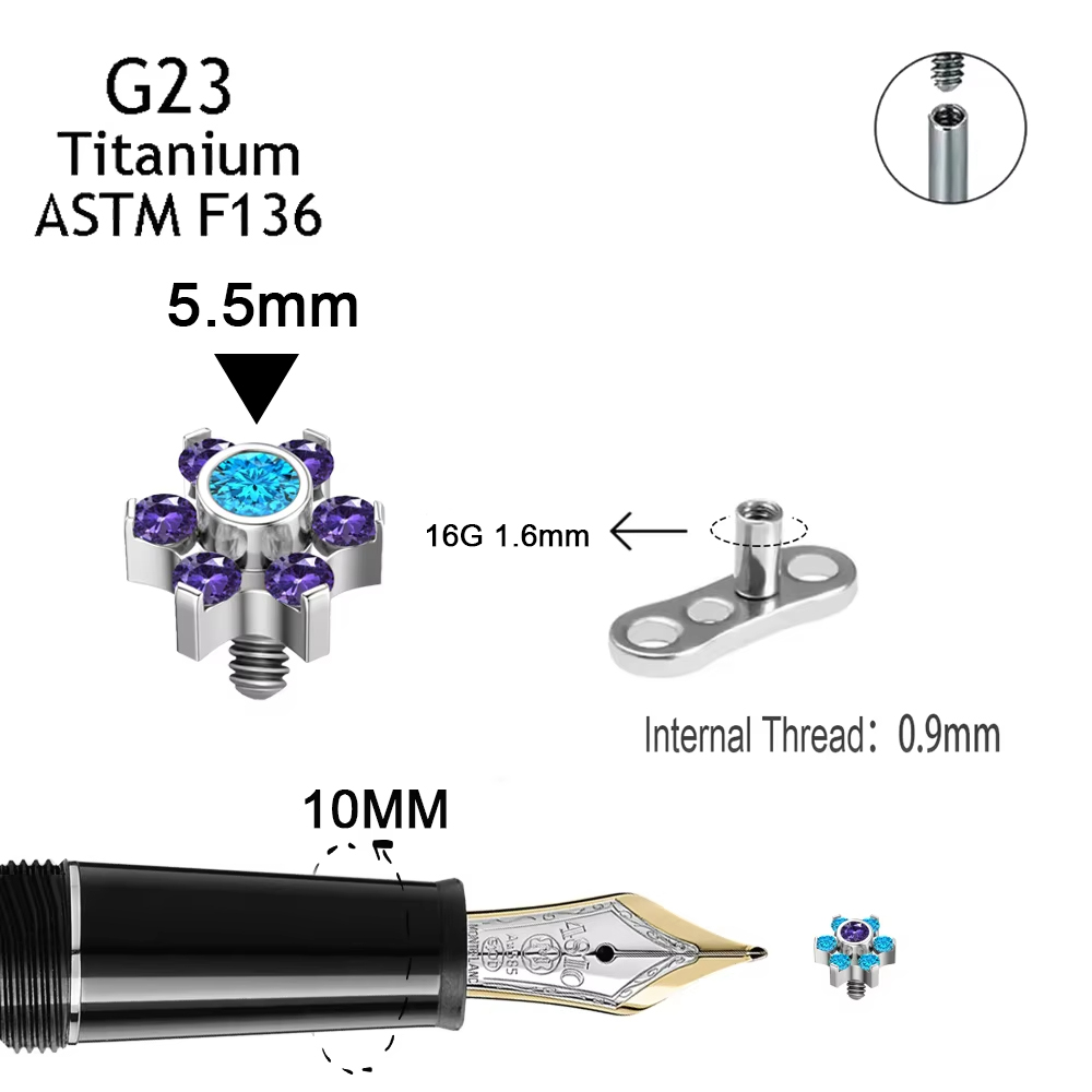 G23 ไทเทเนียม dermal เจาะซ่อนผ - Body Jewelry Dermal บทวิจารณ์และราคา