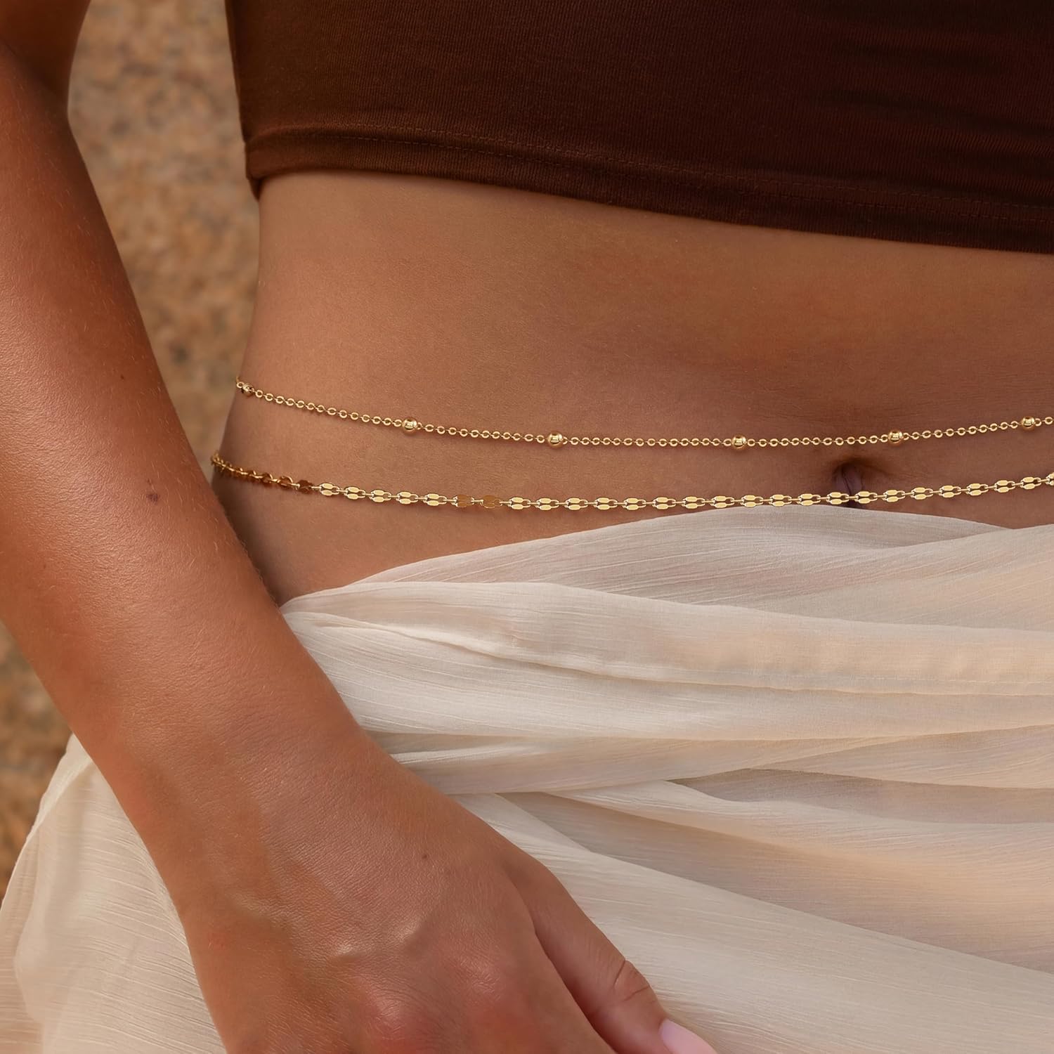 โซ่คาดเอวชุบทอง 14K สำหรับผู้ห - Body Jewelry By The Chain Gang บทวิจารณ์และราคา