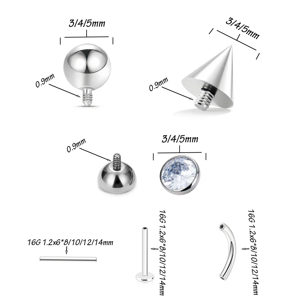 10/30/40pcs F136 ไทเทเนียมด้าย - Body Jewelry Universe บทวิจารณ์และราคา